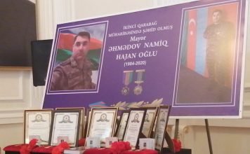 Şəhid mayor Namiq Əhmədovun xatirəsi anıldı